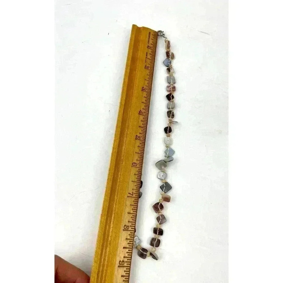 Natural Shell Square Beaded Necklace 18" Assorted Seashell - Picture 3 of 15